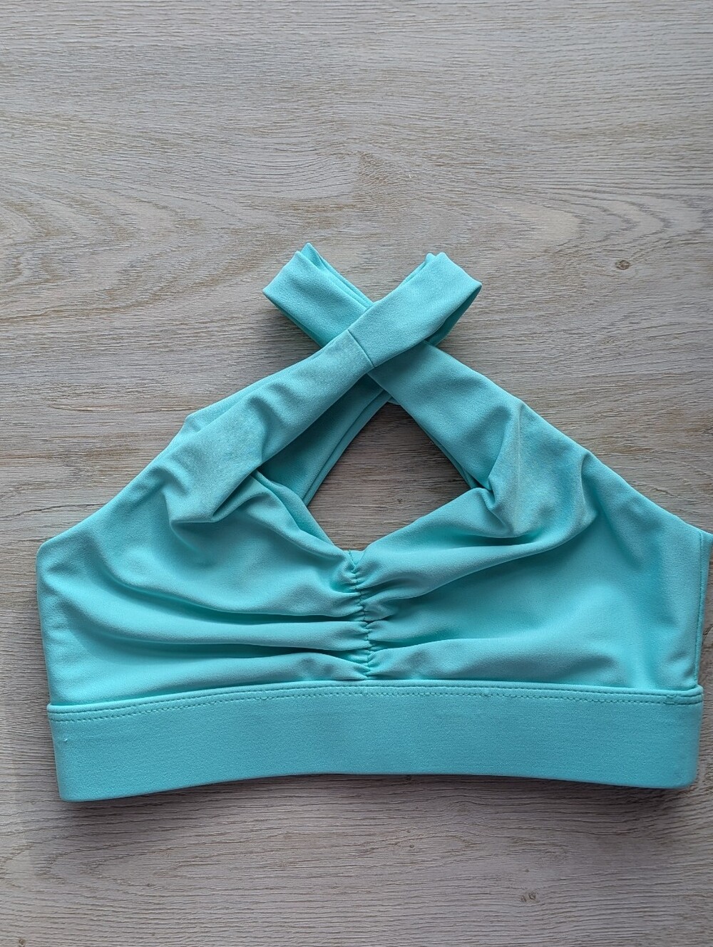 Viella Dance Collection Seafoam/Mint Criss-Cross Crop Top / Sports Bra - Size CM